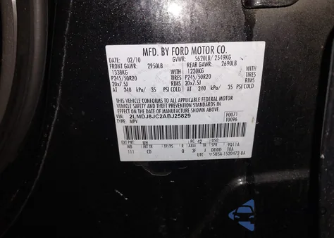 2010 Lincoln Mkx from USA, damaged, VIN 2LMDJ8JC2ABJ25829